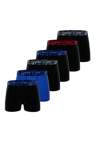 6 boxers – Preto, azul-real e vermelho - Umbro