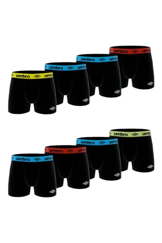 8 boxers – Preto, turquesa e amarelo - Umbro