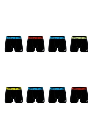 8 boxers – Preto, turquesa e amarelo - Umbro