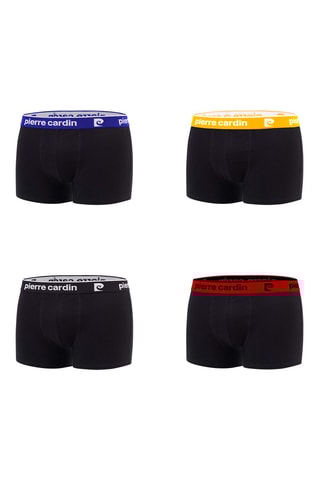 4 boxers Basic Preto, azul e amarelo - Pierre Cardin