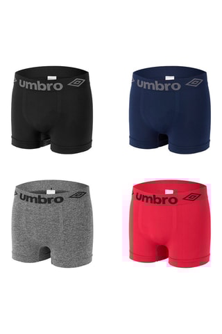 4 boxers Azul-marinho, vermelho e cinzento