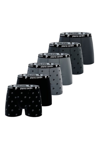 6 boxers - Noir et gris foncé - Pierre Cardin
