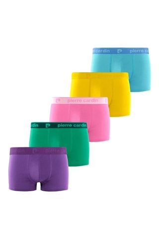 5 boxers - Violet, rose et vert - Pierre Cardin
