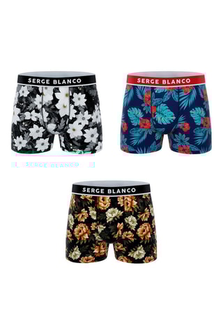 3 boxers Sublimation - Blanc, noir et bleu - Serge Blanco