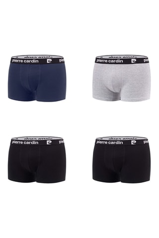 4 boxers Basic - Preto, cinzento-claro e azul-marinho - Pierre Cardin