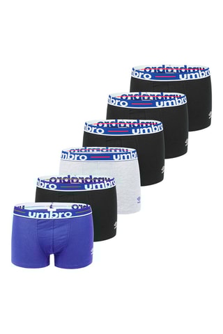 6 boxers Preto, azul rei e cinzento mesclado