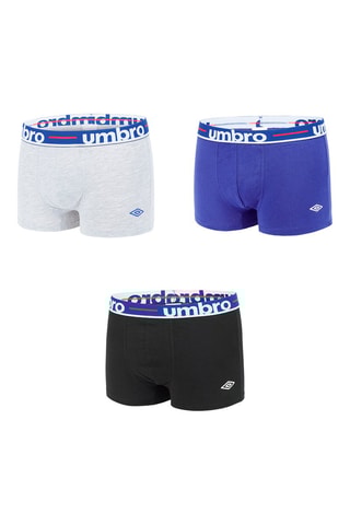 3 boxers Preto, azul-real e branco