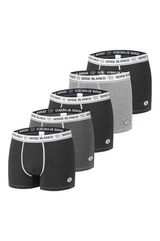 5 boxers Noir et gris foncé - Serge Blanco