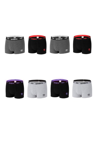 8 boxers Cinzento mesclado e preto - Umbro
