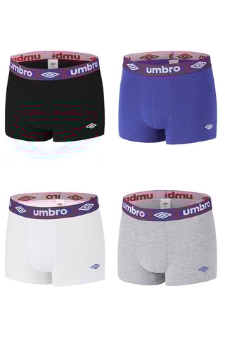 4 boxers Cru, índigo e cinzento claro mesclado