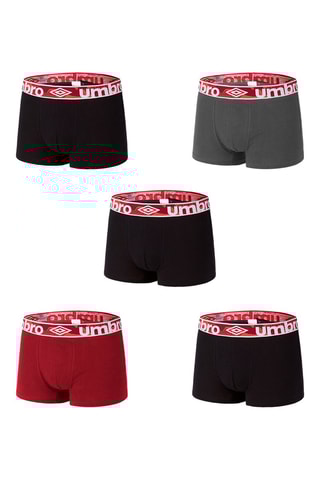 5 boxers Preto, cinzento e vermelho
