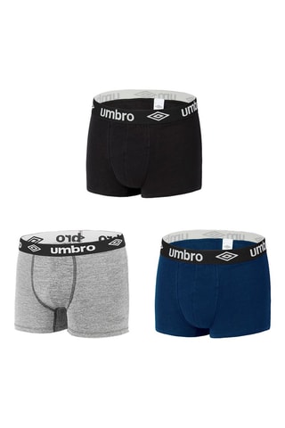 3 boxers Preto, azul-marinho e cinzento mesclado