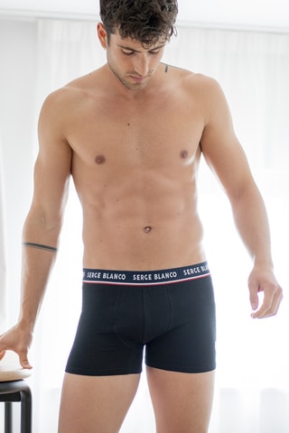 4 boxers - Bleu marine, noir et gris - Serge Blanco