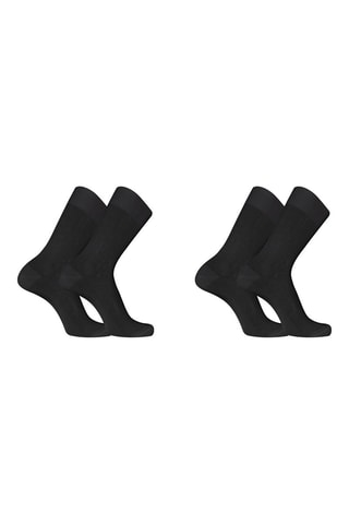 2 paires de chaussettes en fil d'Ecosse - Noir - Pierre Cardin