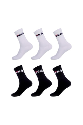 6 paires de chaussettes Noir et blanc - Fila