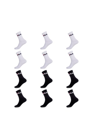 12 paires de chaussettes de tennis Noir et blanc - Fila