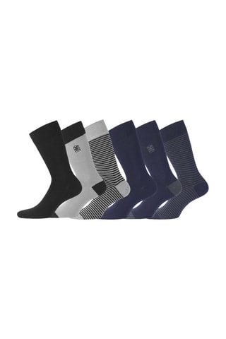 6 paires de chaussettes Bleu marine et noir - Serge Blanco