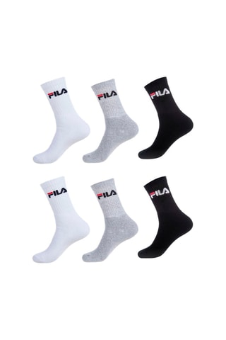 6 paires de chaussettes Noir, gris et blanc - Fila