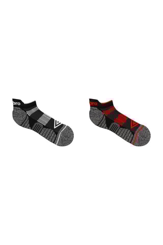 2 paires de socquettes Gris et rouge - Umbro