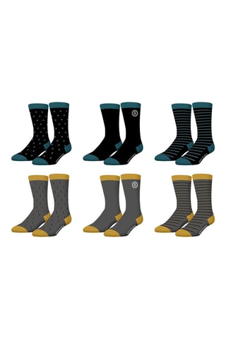 6 paires de chaussettes - Noir et gris - Serge Blanco