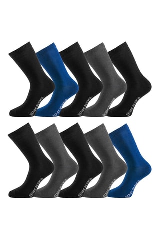 10 paires de chaussettes – Noir, gris et bleu marine - Serge Blanco