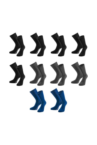 10 paires de chaussettes – Noir, gris et bleu marine - Serge Blanco