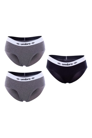 3 culottes Noir et gris chiné - Umbro