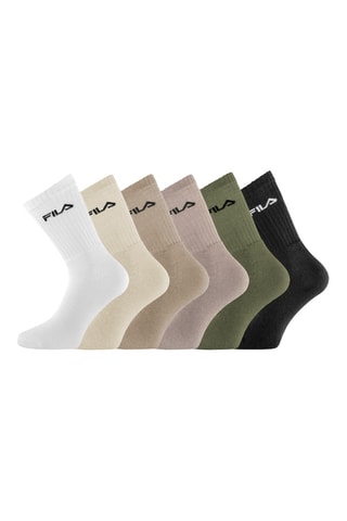 6 paires de chaussettes - Blanc et beige - Fila