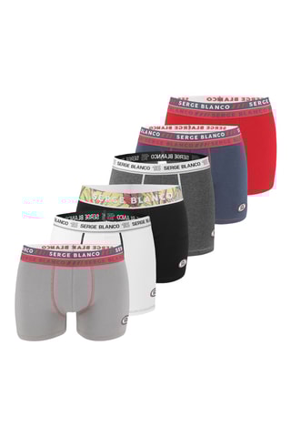 6 boxers - Noir, gris clair et bleu marine - Serge Blanco