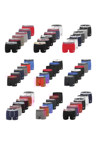 6 boxers - Noir, gris clair et bleu marine - Serge Blanco
