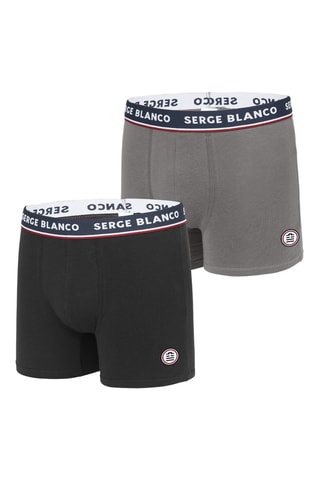 2 boxers - Gris et noir - Serge blanco