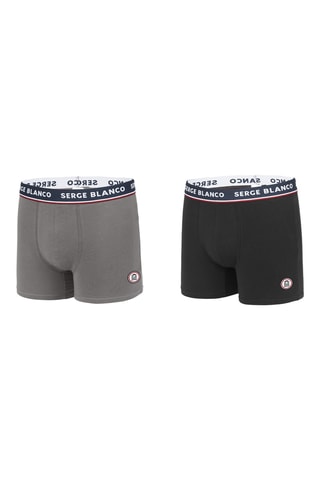 2 boxers - Gris et noir - Serge blanco