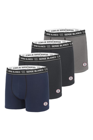 4 boxers - Bleu, gris et noir - Serge Blanco