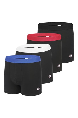 4 boxers - Noir, blanc, bleu et rouge - Serge Blanco