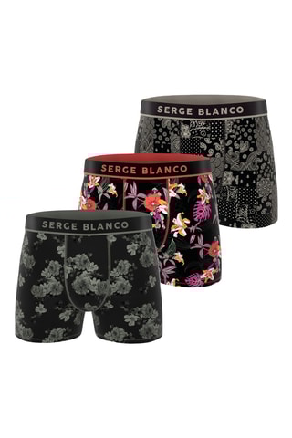 3 boxers - Gris foncé et noir - Serge Blanco