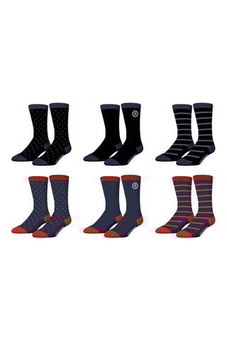 6 paires de chaussettes - Bleu marine et rouge - Serge Blanco