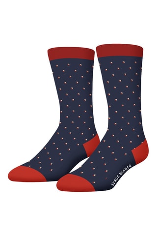 6 paires de chaussettes - Bleu marine et rouge - Serge Blanco
