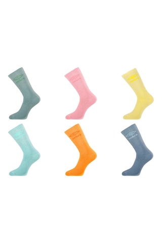 6 paires de chaussettes - Jaune, ciel et mauve - Umbro