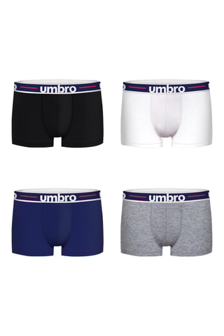 4 boxers - Preto, azul-marinho e branco - Umbro