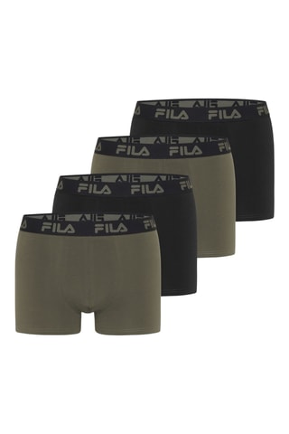4 boxers - Kaki et noir - Fila