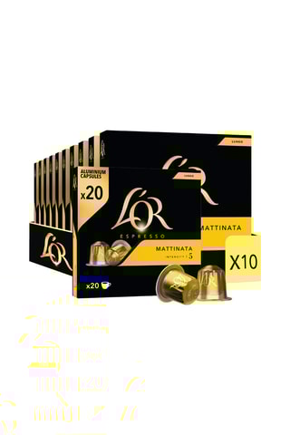 200 capsules Café L'Or Espresso Lungo Mattinata Intensité 5 - Compatibles Nespresso®*