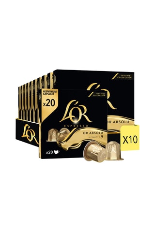 200 capsules Café L'Or Espresso Or Absolu Intensité 9 - Compatibles Nespresso®*