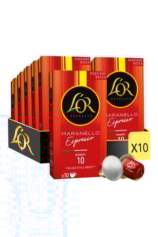 100 capsules x Café L'Or Espresso Maranello Espresso - Intensité 10 - Compatibles Nespresso®*