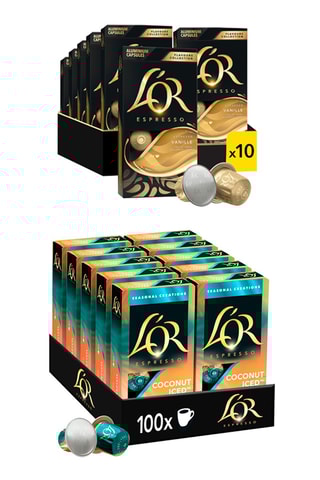 Assortiment 200 capsules Vanille et Coconut - Compatibles Nespresso®*