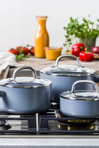 3 Steelpannen met Keramische Bekleding Mayflower Pro - 16/18/20 cm - Greenpan