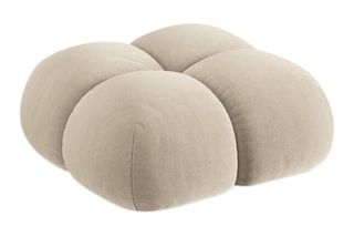 Pouf Loretto - Beige clair - Toucher velours