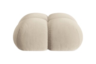 Pouf Loretto - Beige clair - Toucher velours