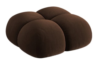 Pouf Loretto - Marron - Toucher velours