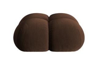 Pouf Loretto - Marron - Toucher velours