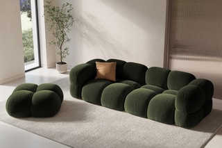Pouf Loretto - Vert - Toucher velours